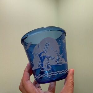 Blue Windmill Art Glass-hazel atlas